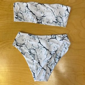 Cute high waisted marble bikini